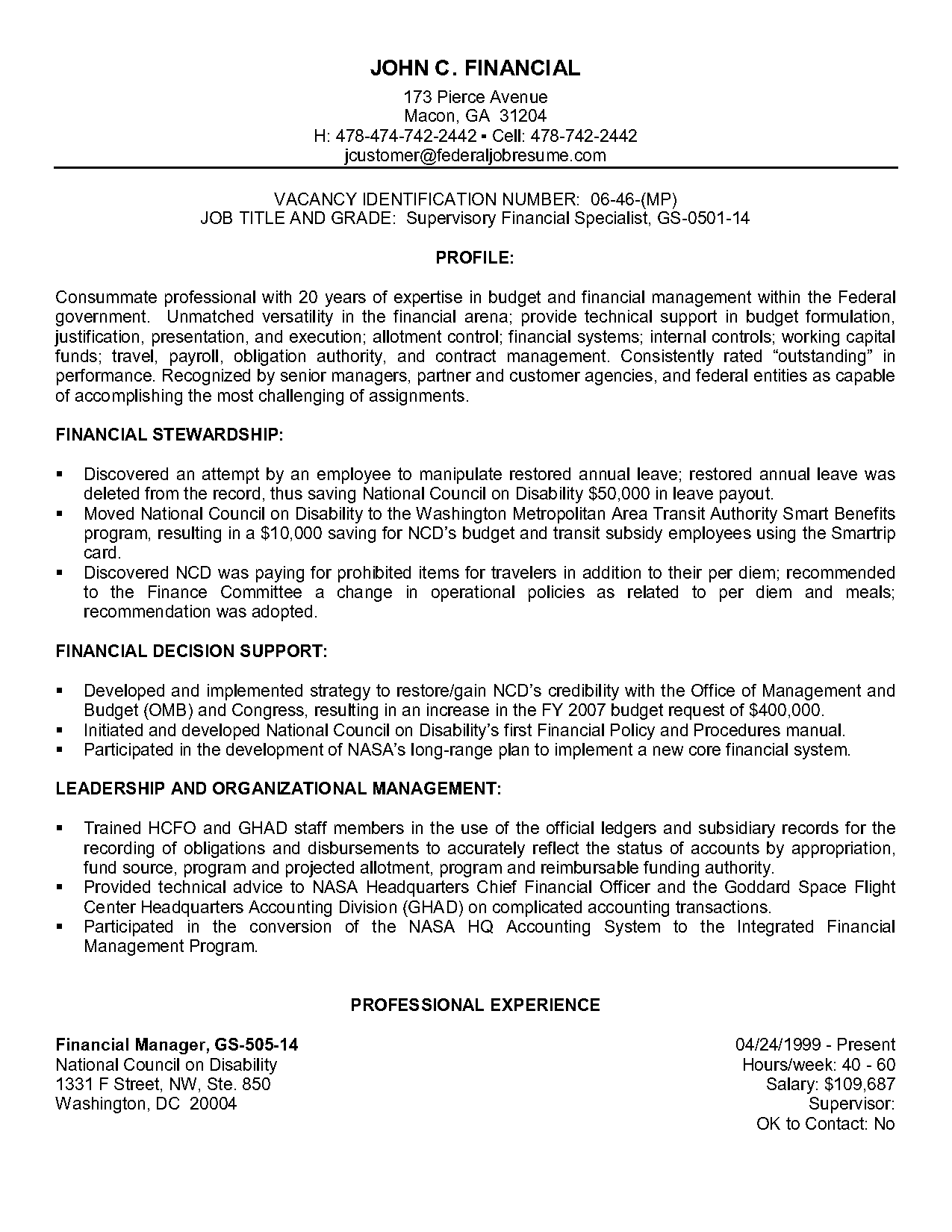 example of a bookkeeper resume