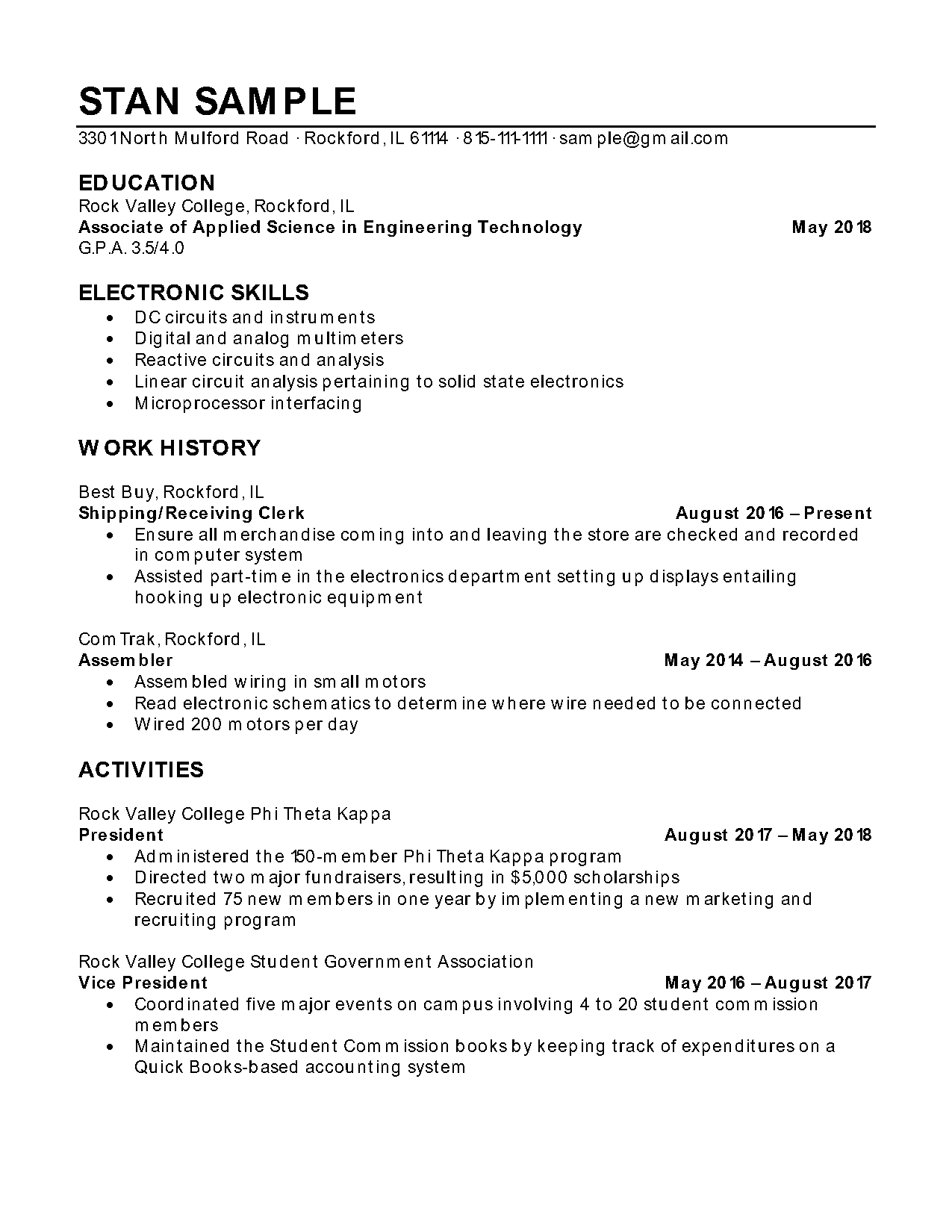 example of a bookkeeper resume