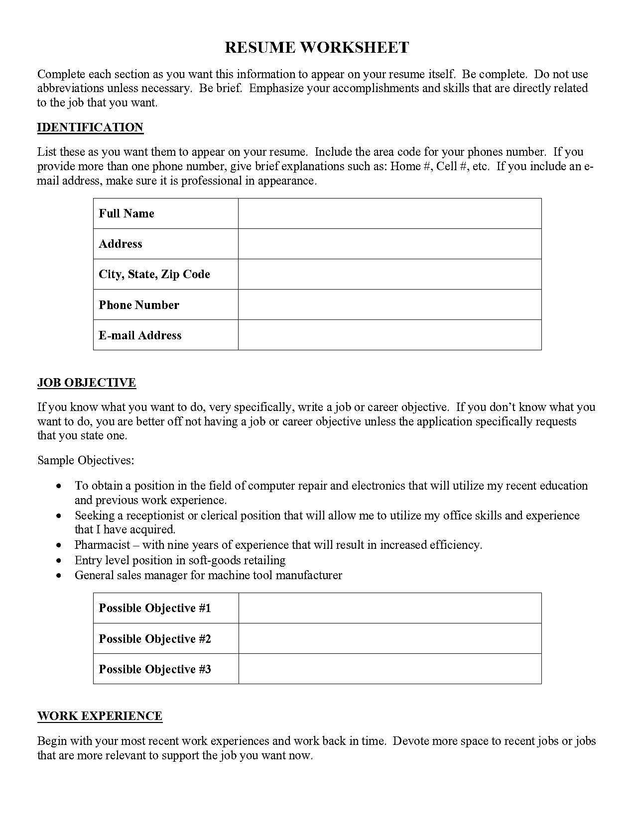 resume maker for fresher