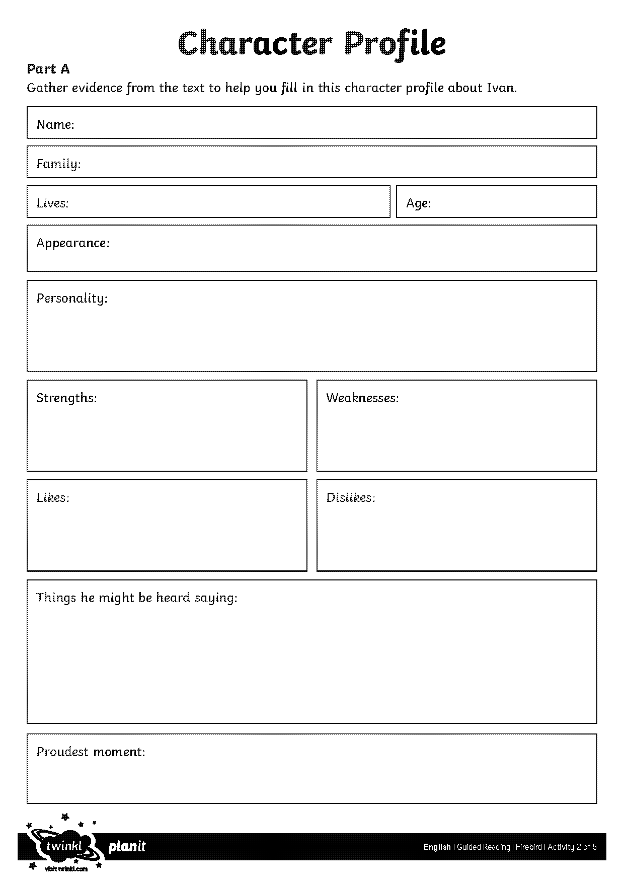 character profile sheet pdf