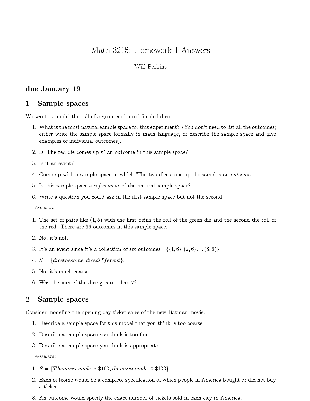 write the sample space using mathematical notation