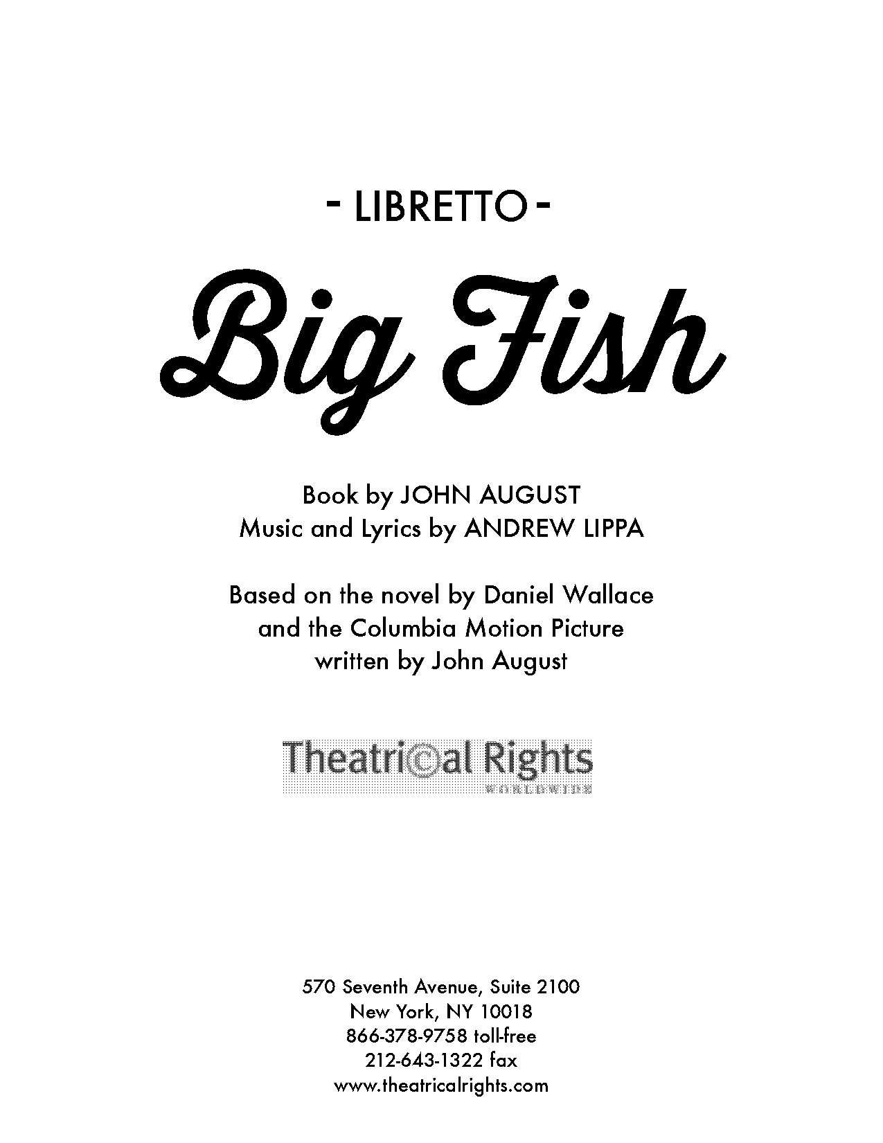 big fish music pdf