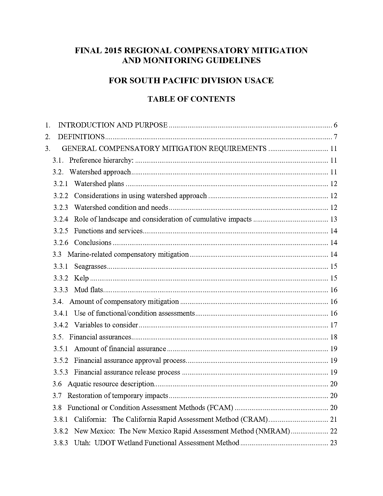 example of a corps approved subdivision alternative sites analysis