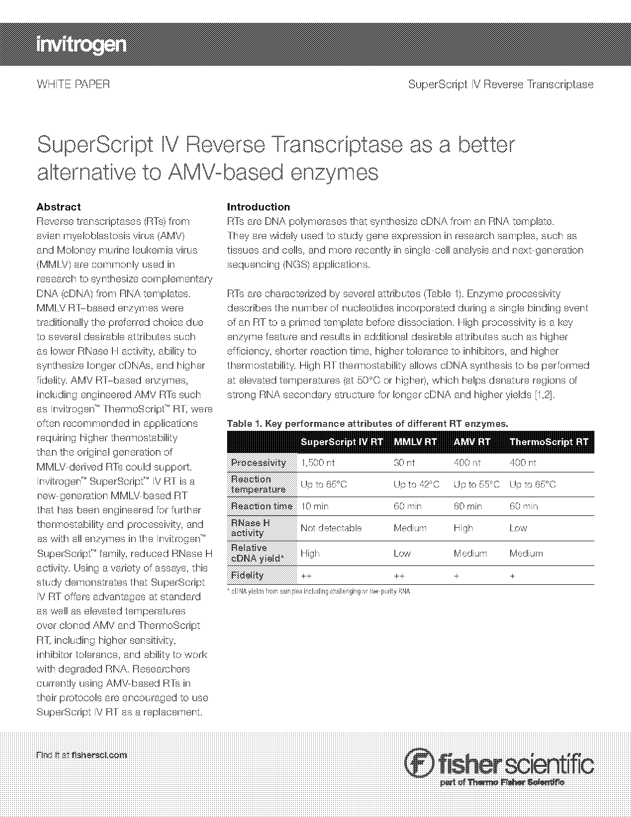 superscript iv reverse transcriptase protocol pdf