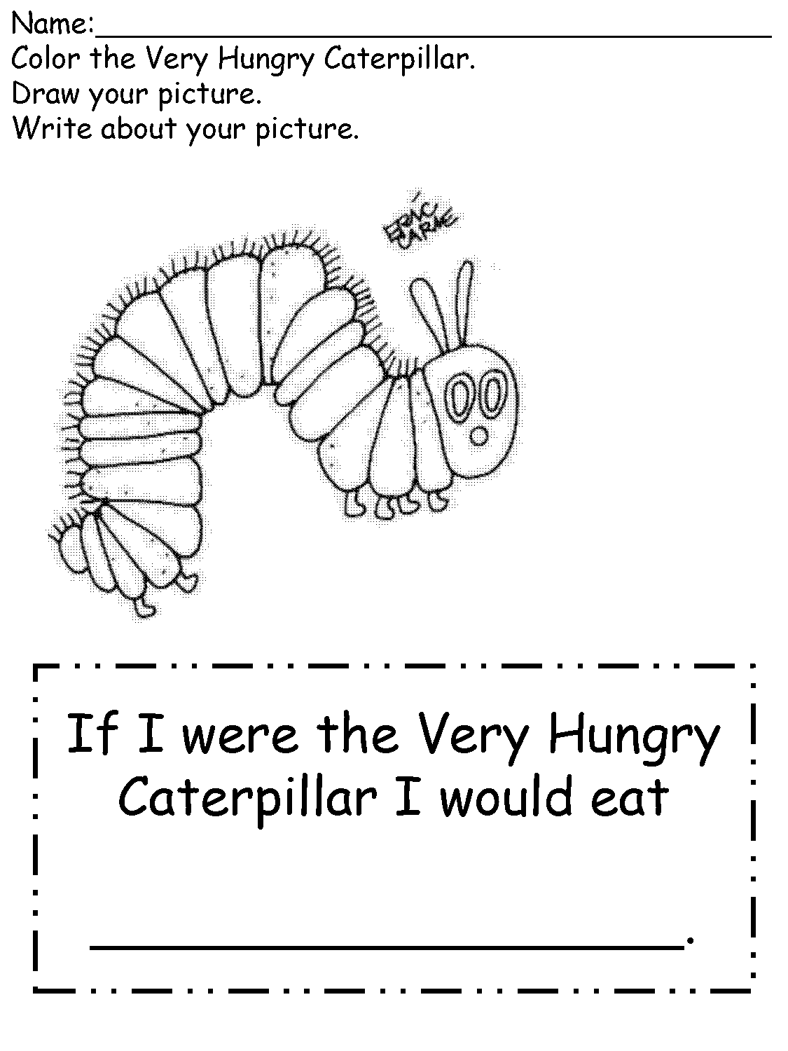 free printable very hungry caterpillar worksheets