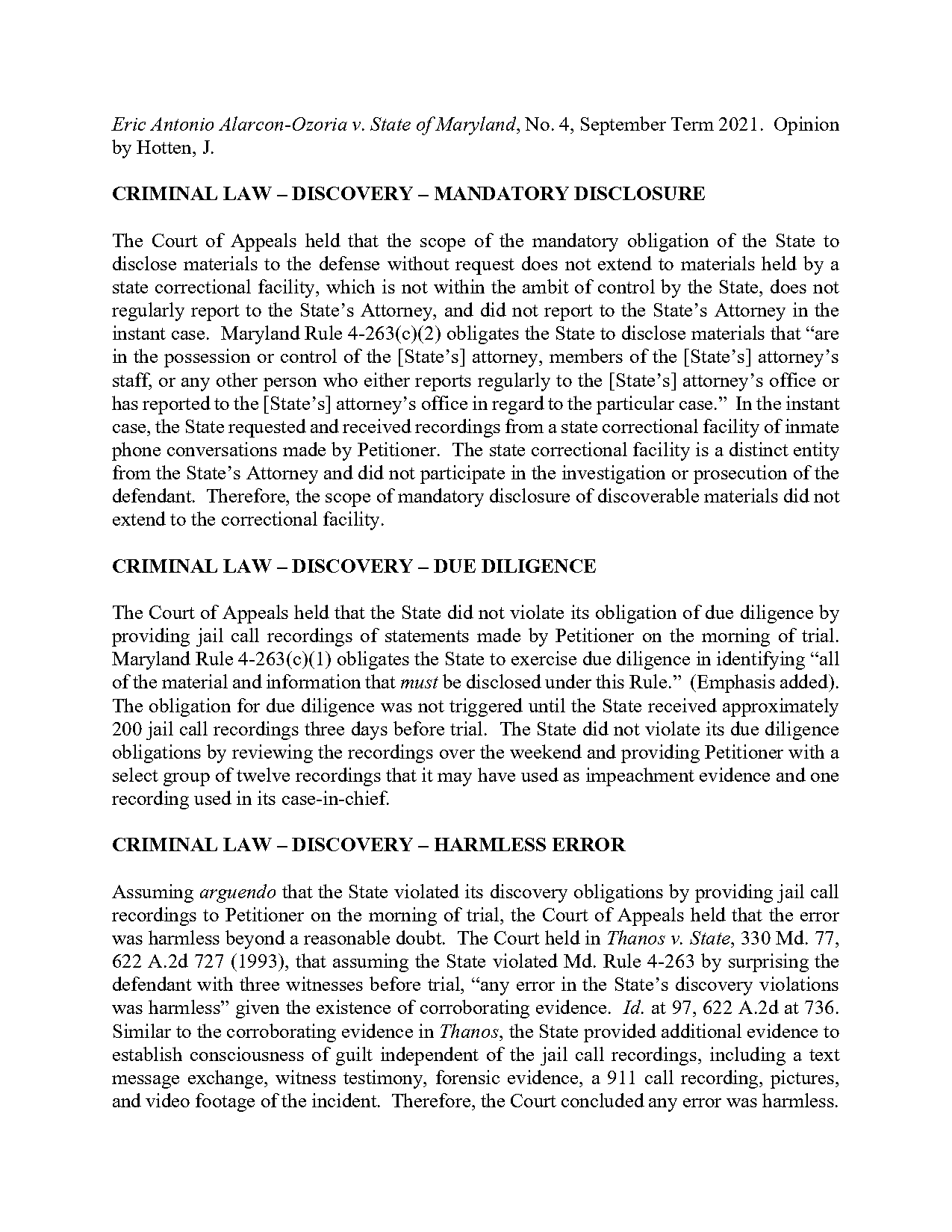 maryland rule on recording phone call