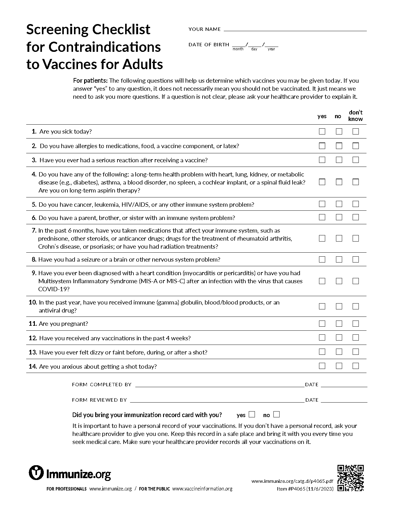 metabolic syndrome screening questionnaire