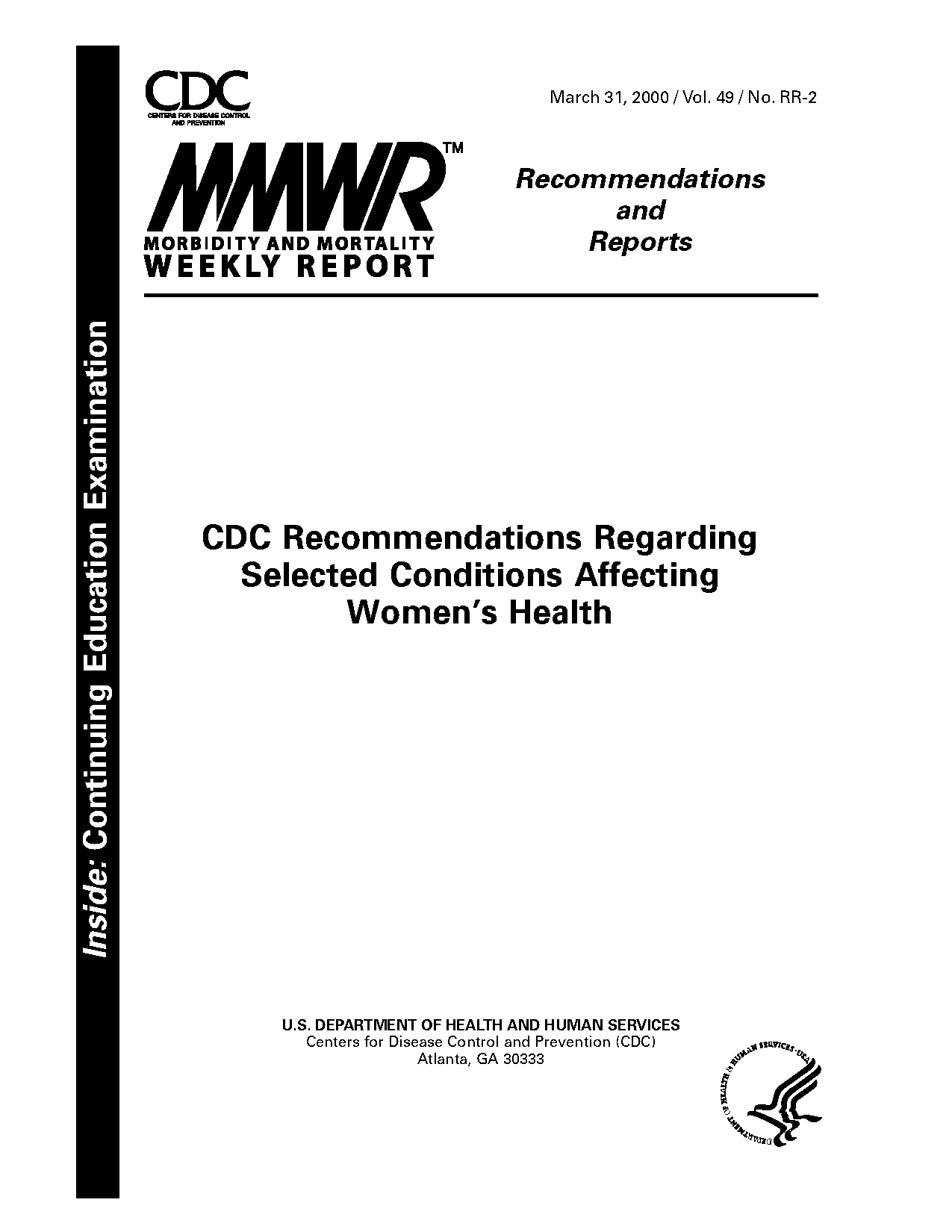 cdc recommendations for cardio