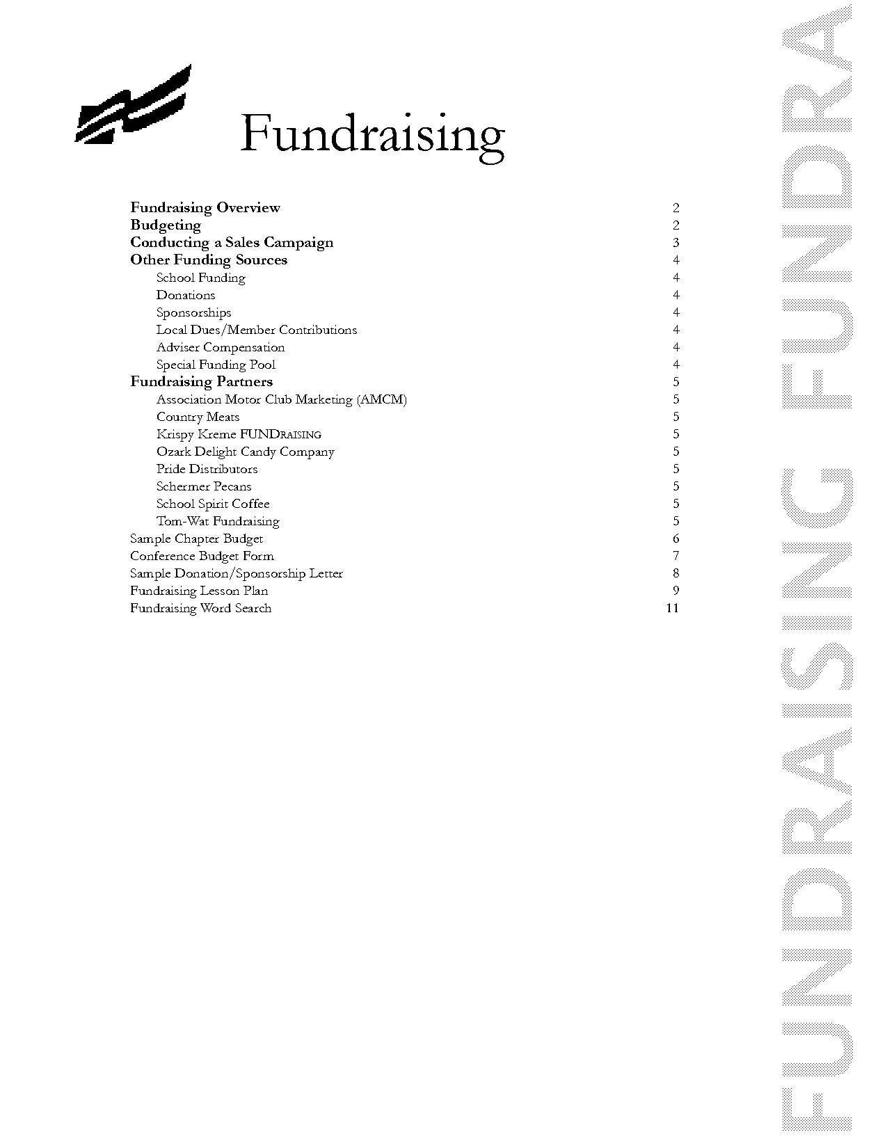 calendar fundraising plan template printable