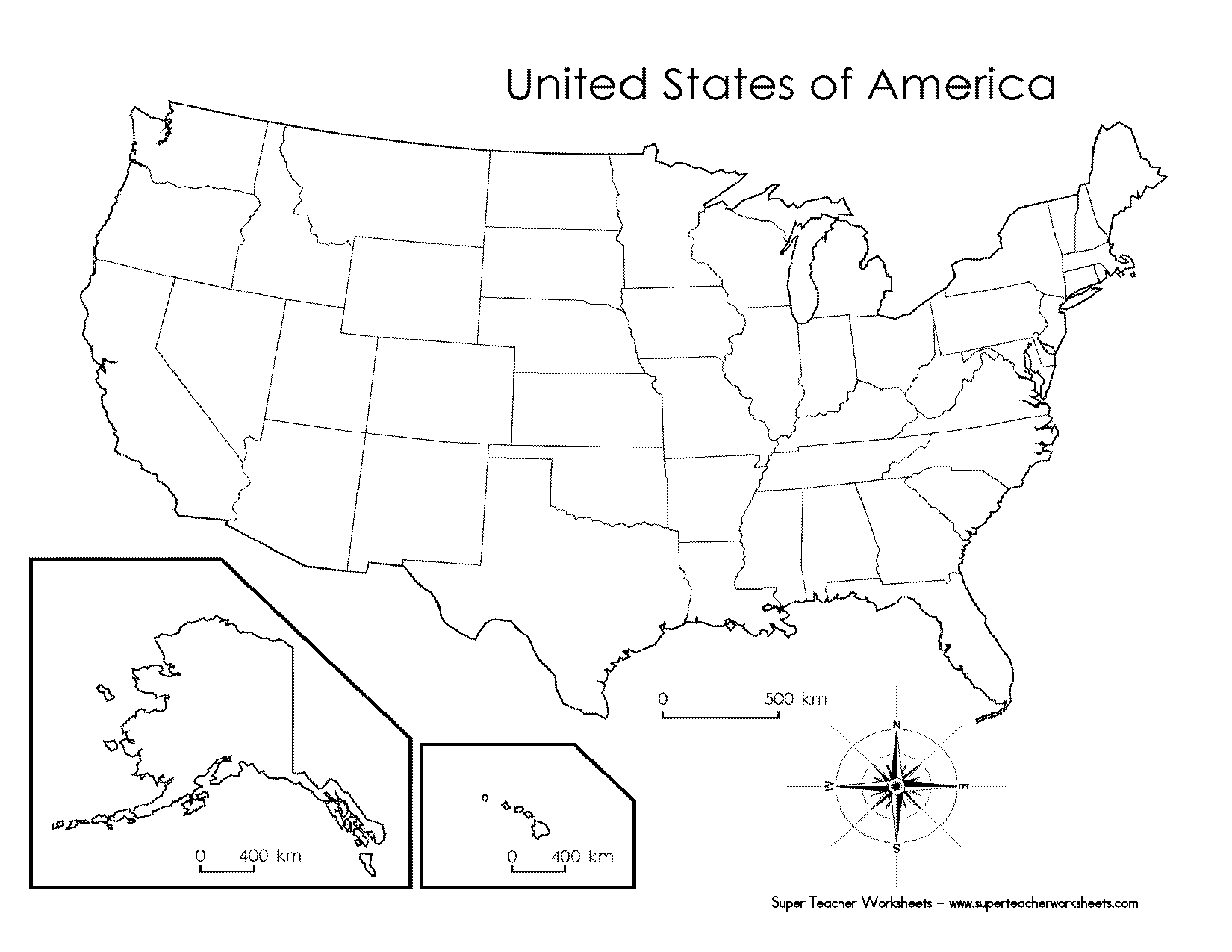 us map printables blank