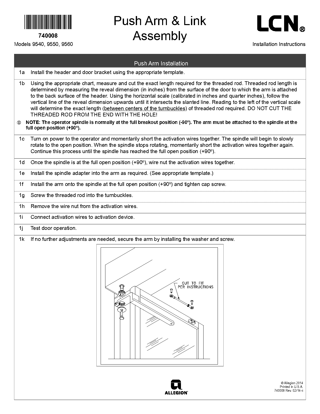 arm assembly and instruction