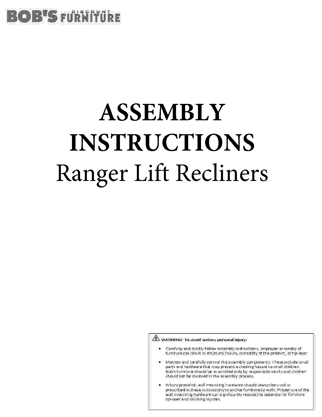 ranger power lift recliner manual