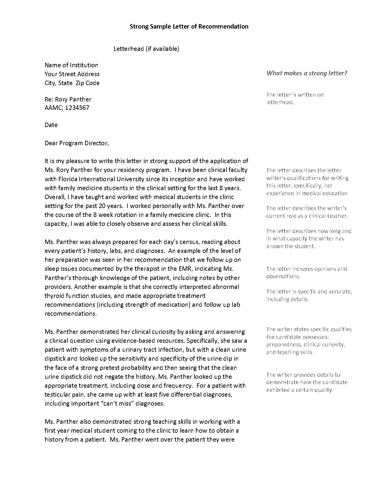 fellowship letter of recommendation template