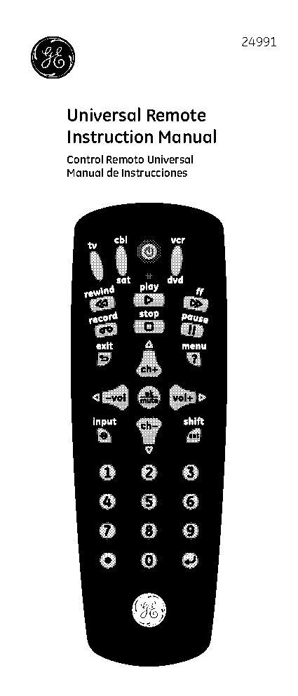 instructions for ge universal remote control