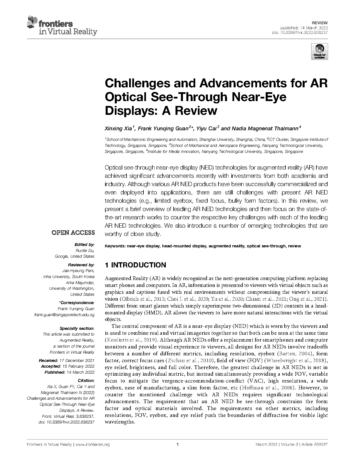 optics for smart glasses and virtual reality headsets pdf