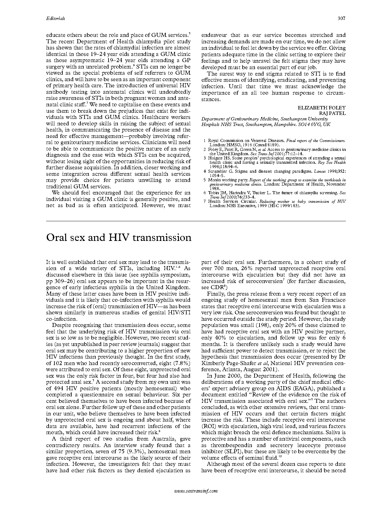 reported case of hiv thru oral sex