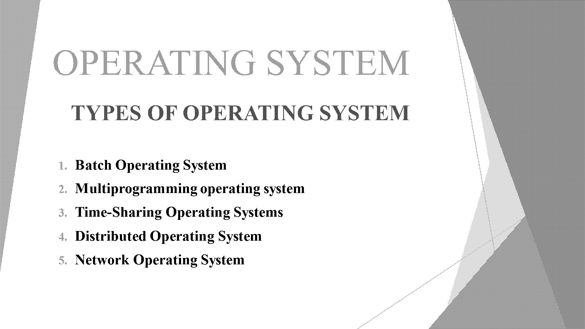 different types of operating system with example