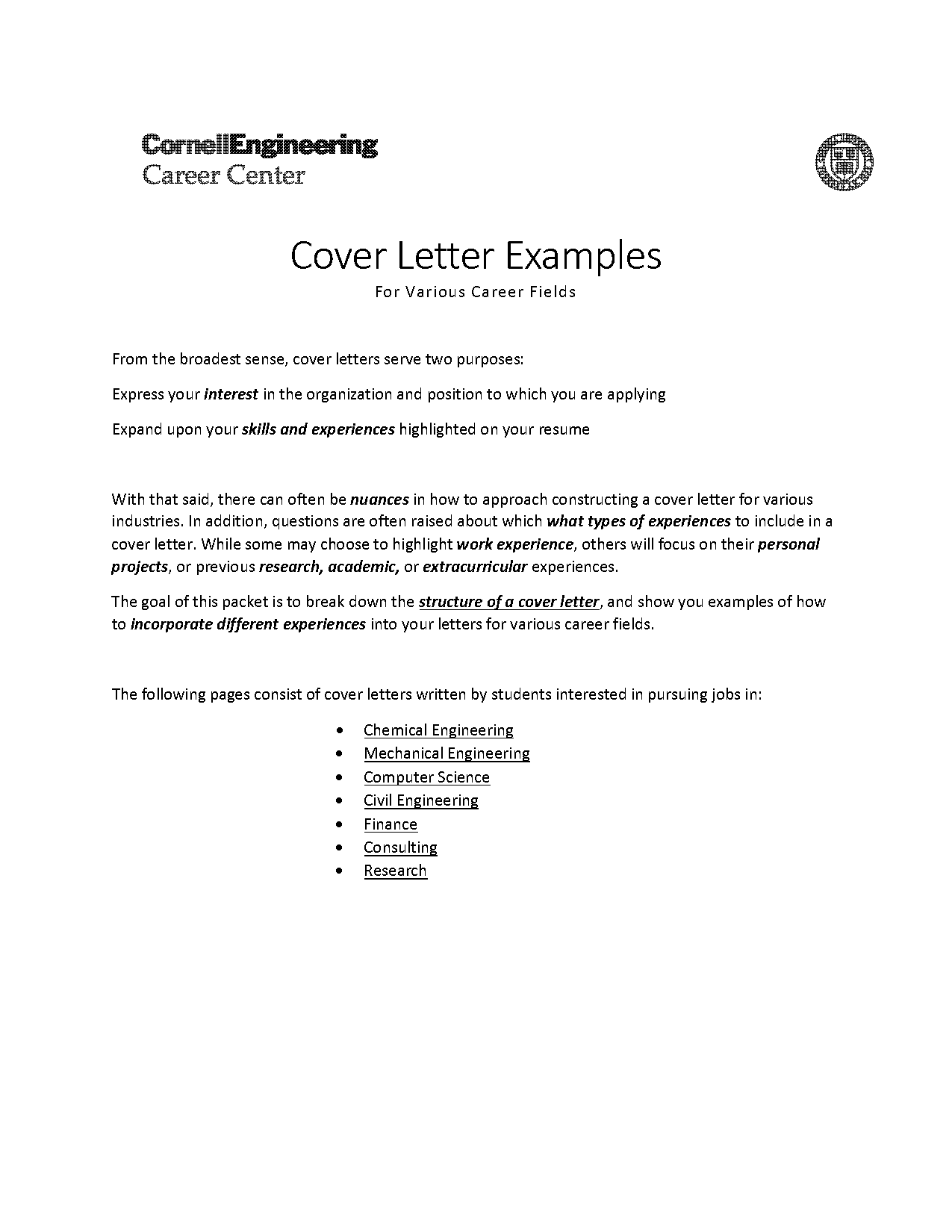 cover letter examples without using i