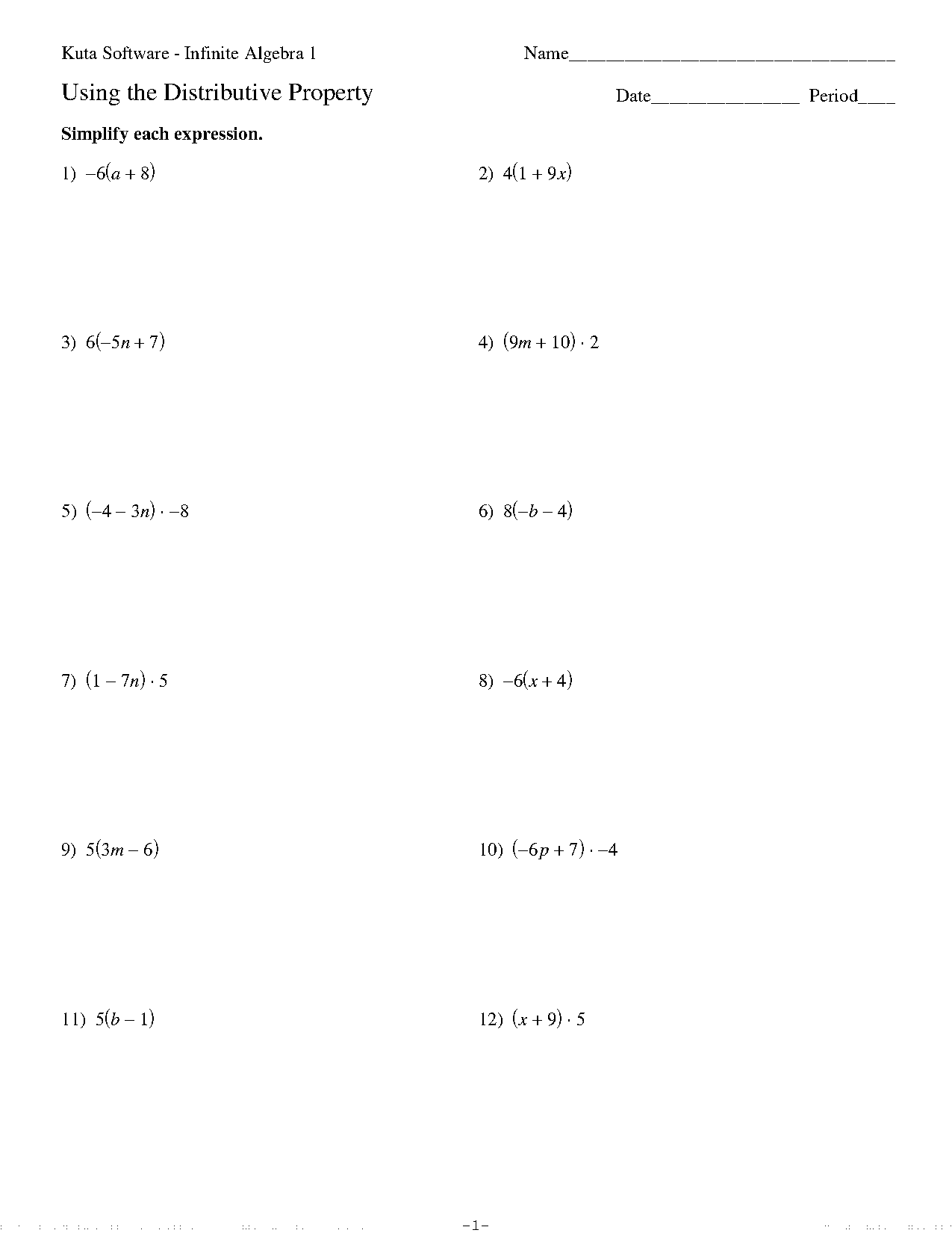 distributive property using area pdf