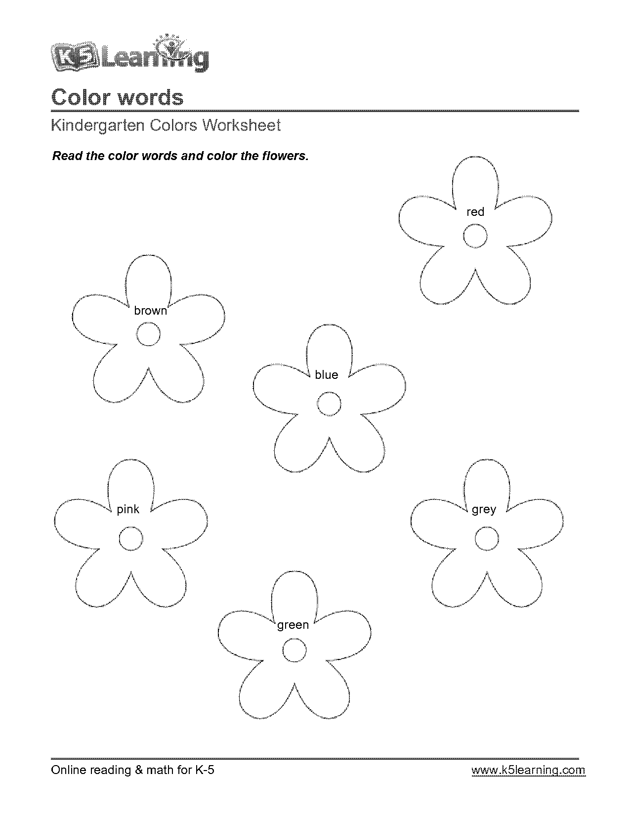 coloring worksheet for kindergarten