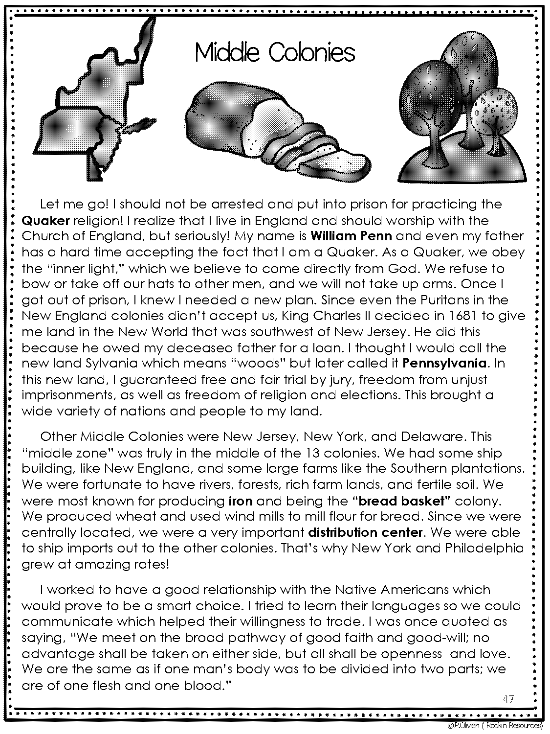 middle colonies worksheet answers