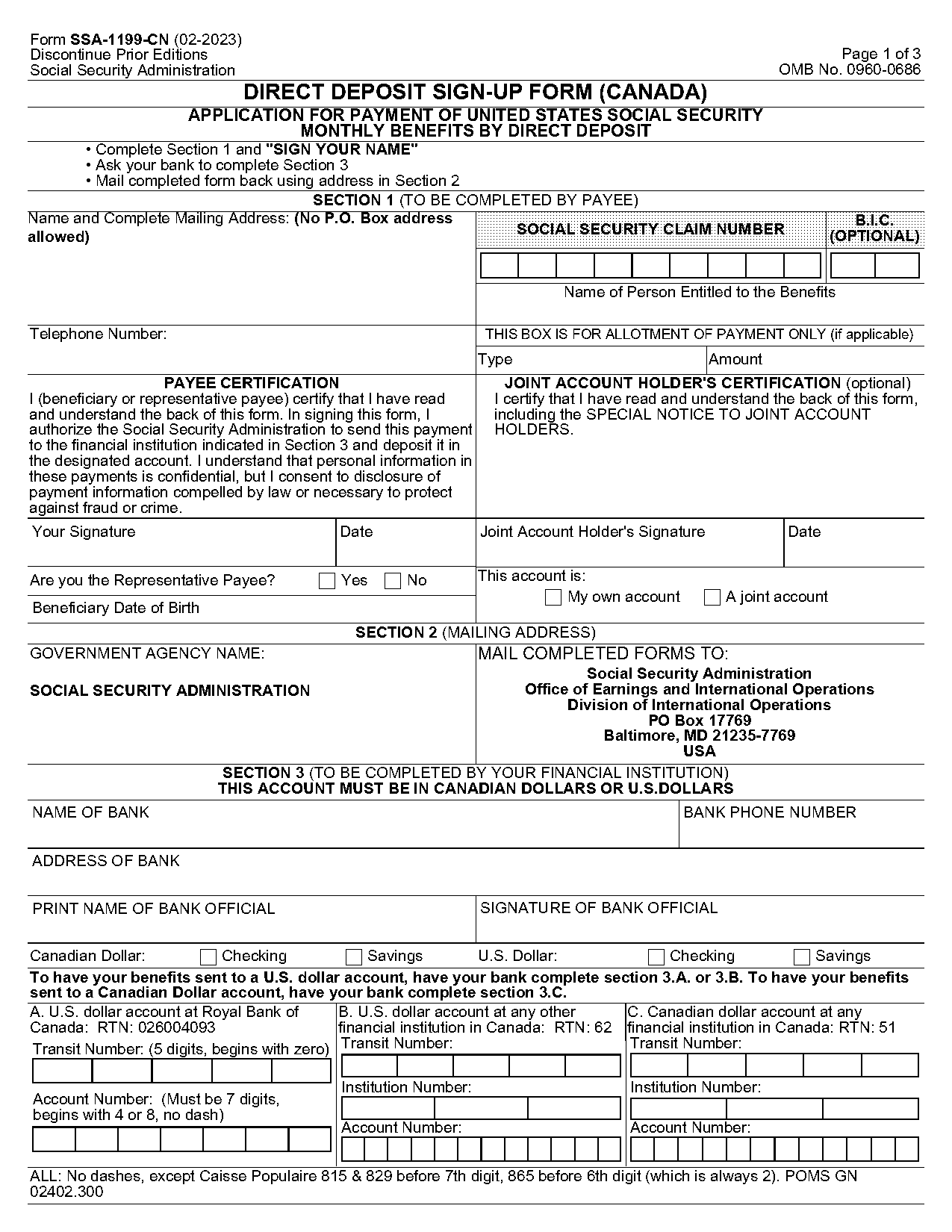 changing banks for social security direct deposit