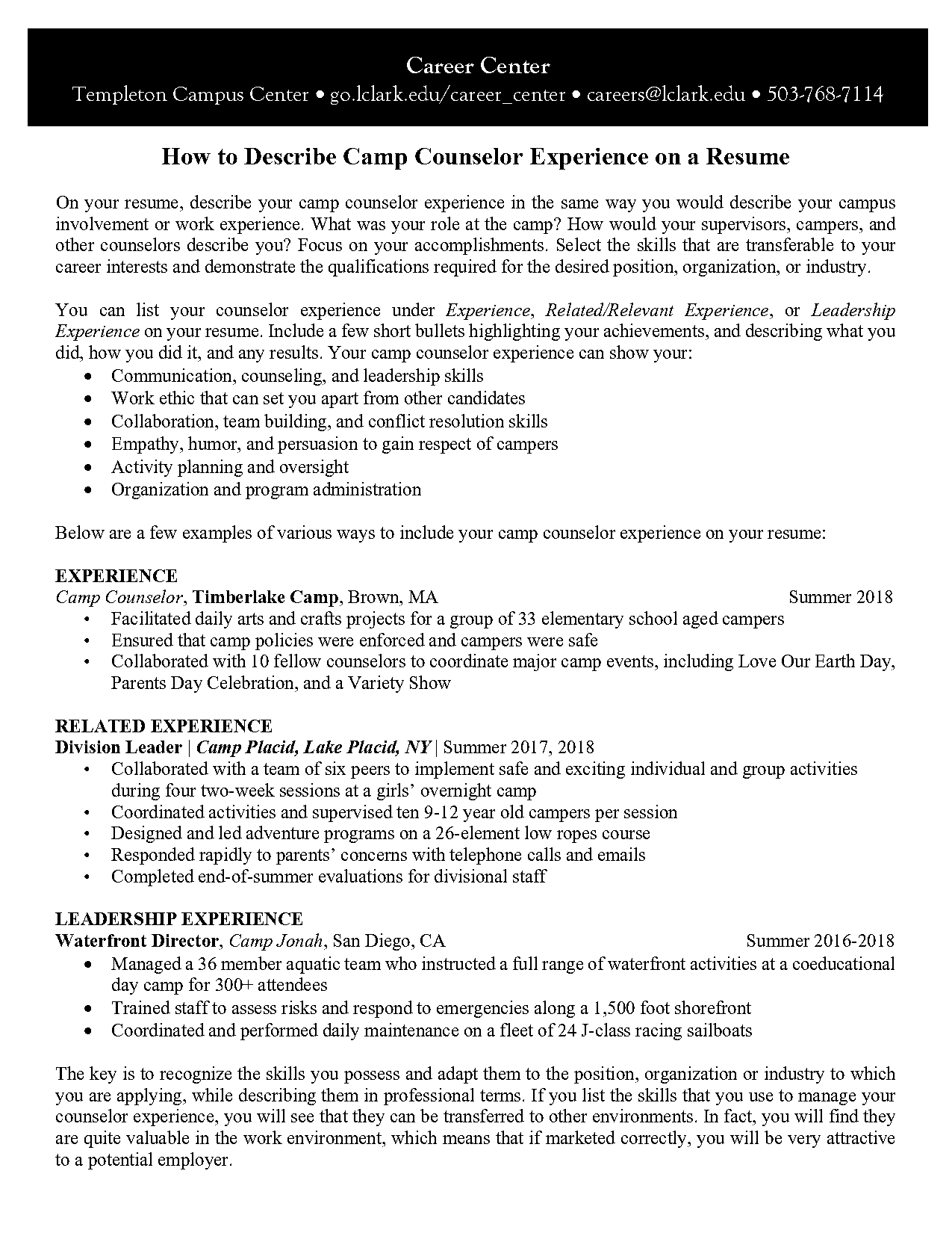 career coach job description for resume