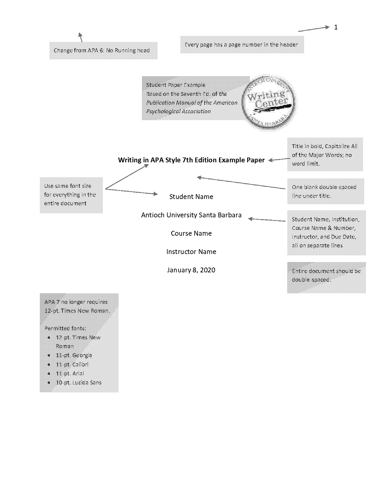 what are the parts of the reference page apa format