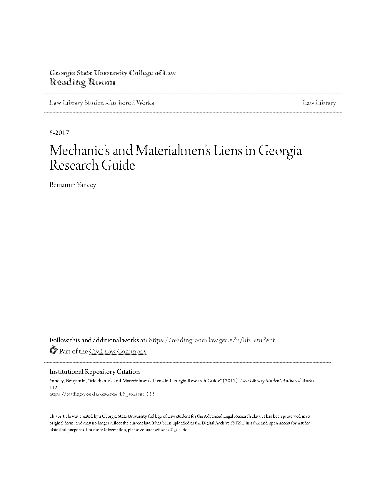 cost to file a construction lien georgia