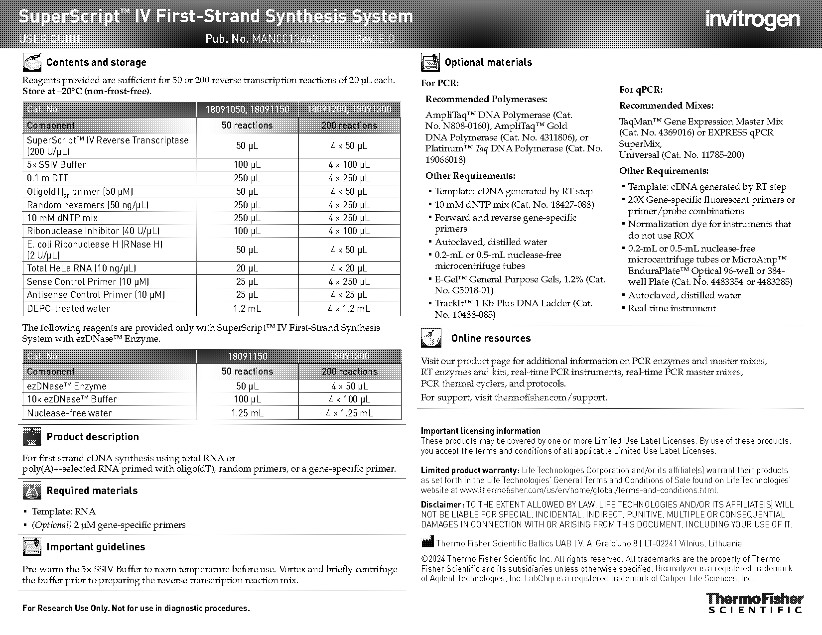 superscript iv reverse transcriptase protocol pdf