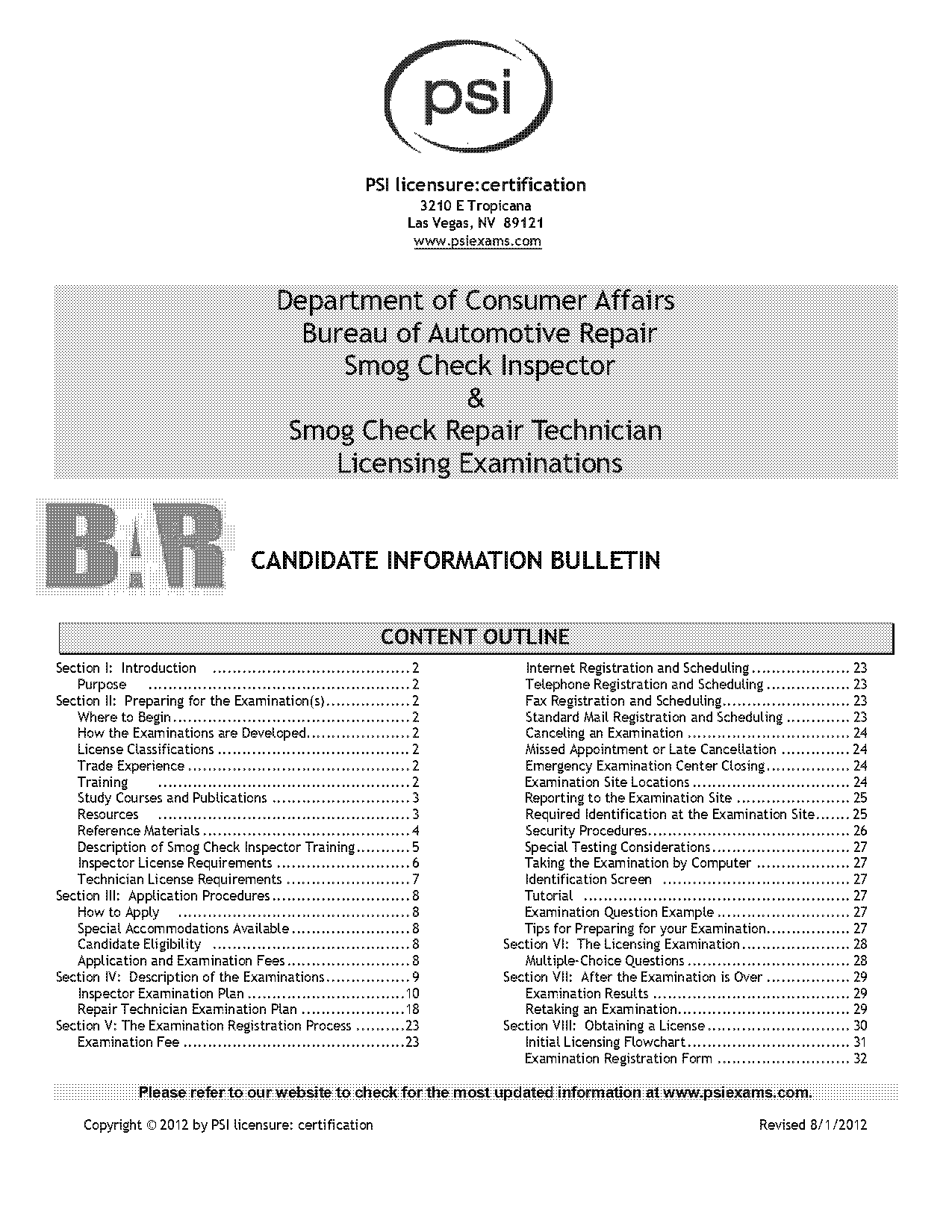 bar smog license application